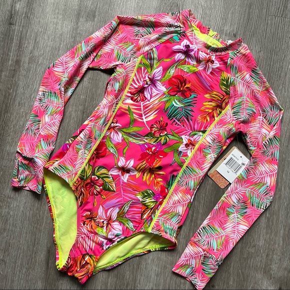 Hobie• Big Girls Long Sleeve Zip Back Bodysuit - Picture 1 of 7